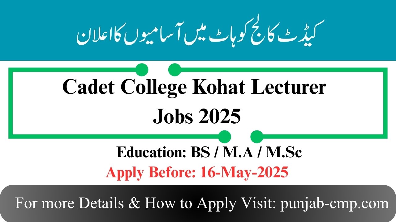 Cadet College Kohat Jobs 2025