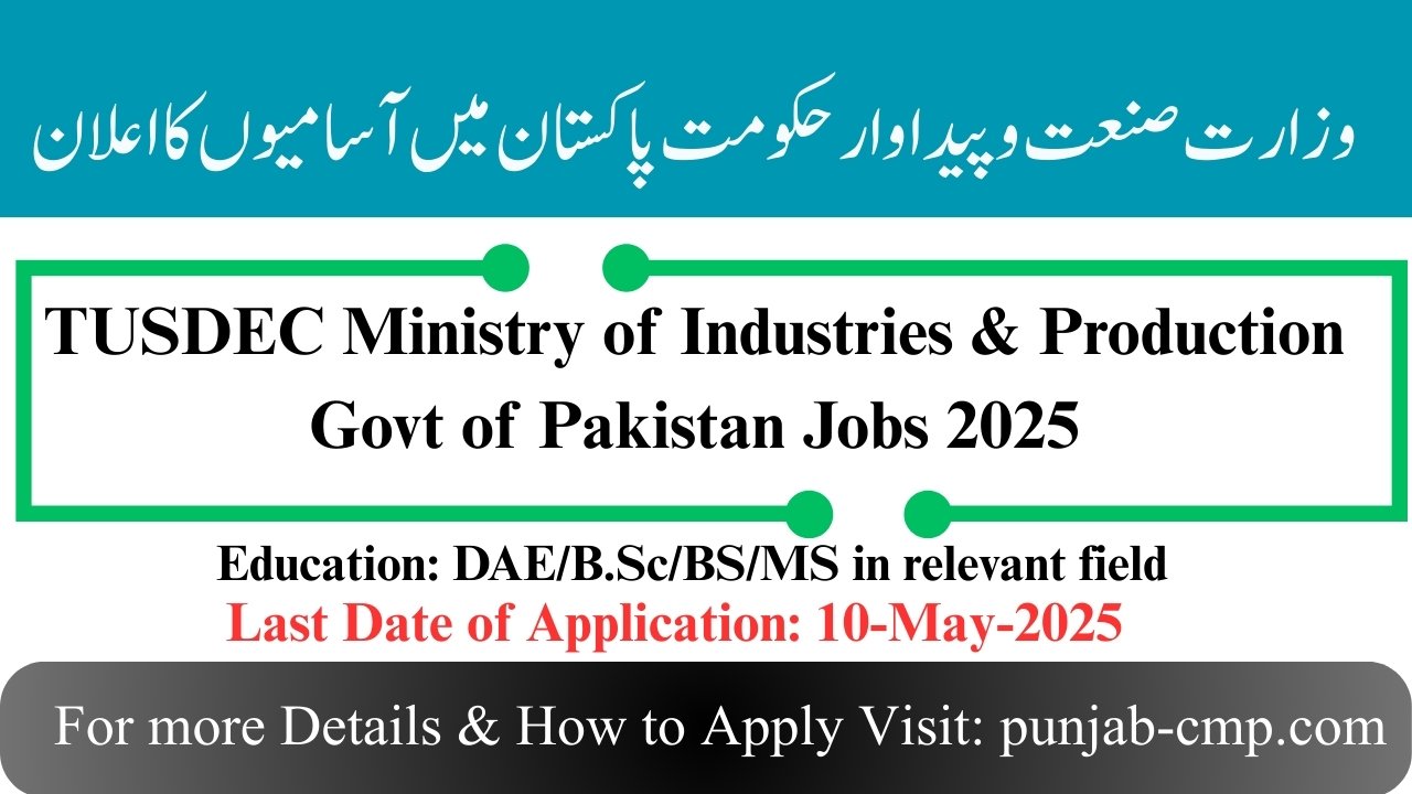 Ministry of Industries & Production Govt of Pakistan Jobs 2025