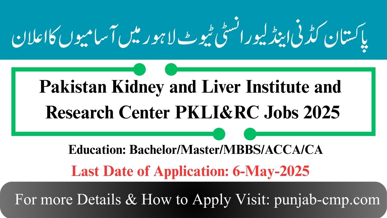 PKLI&RC Lahore Jobs 2025