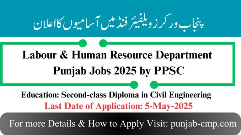 Punjab Worker welfare fund Jobs 2025