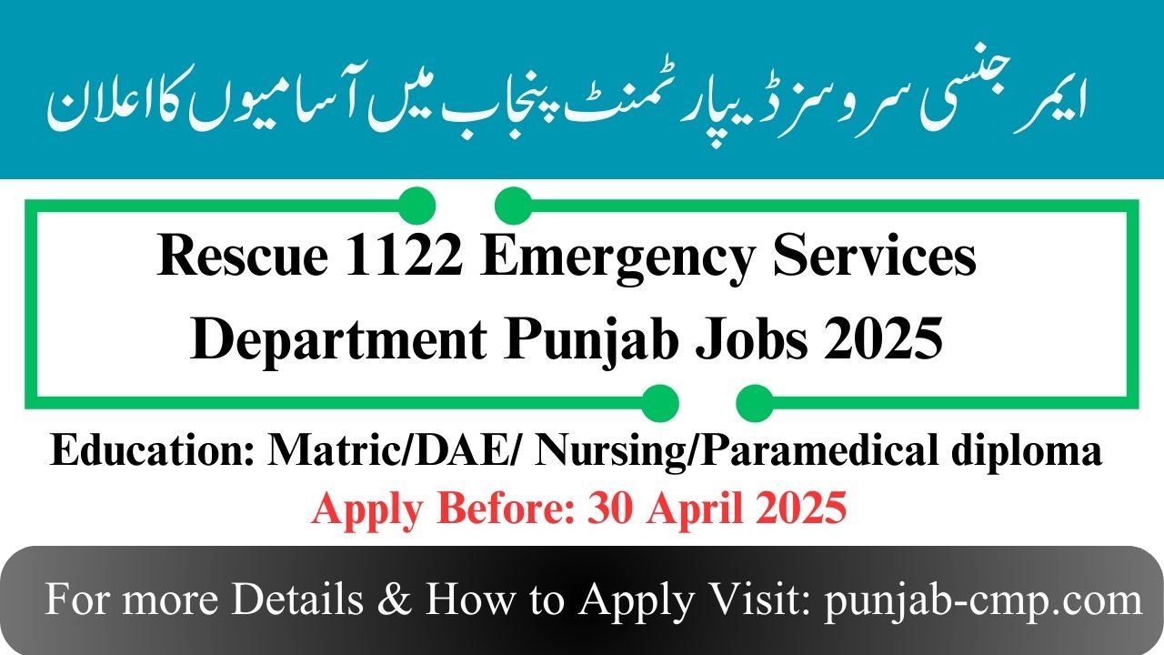 Rescue 1122 ESD Punjab Jobs 2025