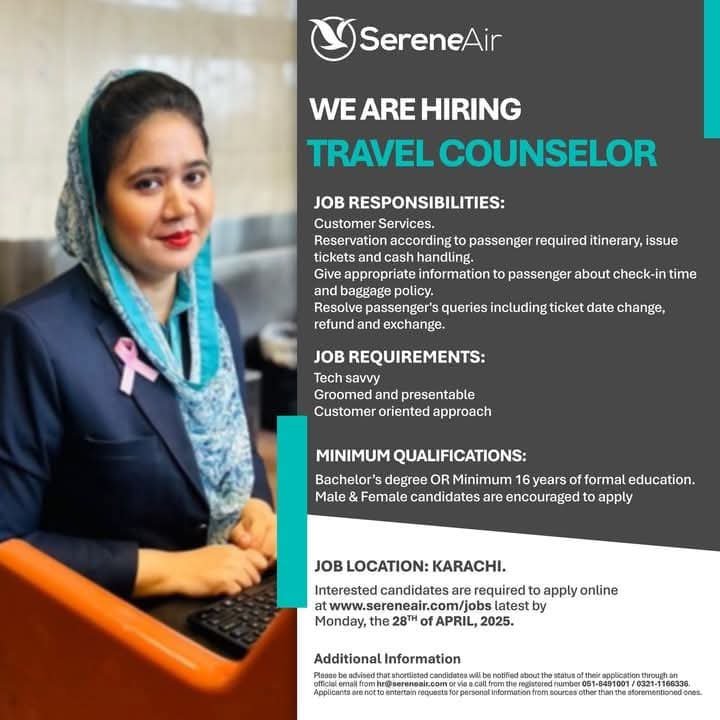SereneAir Travel Counselors Jobs 2025